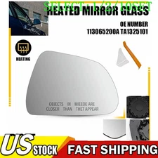 Power Heated Right Side Mirror Glass with Backing for Tesla Model 3 17-23 1~10X