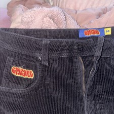 Empyre Corduroy Black Men's Pants Size 30 Logo Accents 5-Pocket Straight Leg