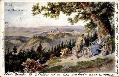 Künstler Ak Lutherstadt Eisenach in Thüringen, Blick vom Drachenstein - 4935087