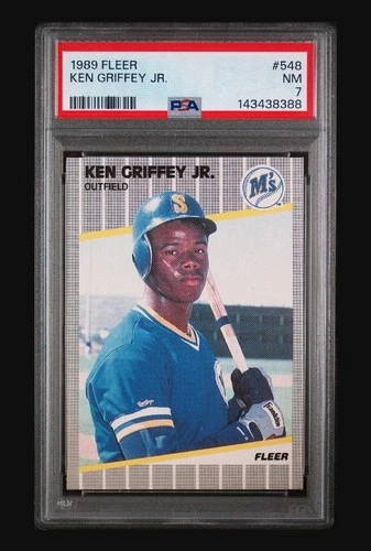 1989 FLEER #548 KEN GRIFFEY JR. ROOKIE RC PSA 7