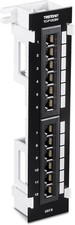 TRENDnet 12-Port Cat6 Unshielded Patch Panel,TC-P12C6V, Wall Black