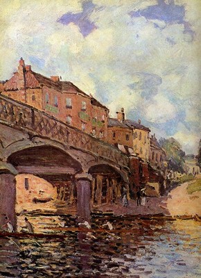 Sisley Alfred die Brücke bei Hampton Sonne Kunstdruck Poster Wanddeko Elegant Inte