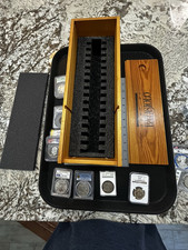 Soild Wood Box For 17 Slabbed Coins. Will Hold All Types. Wine Box Conversion
