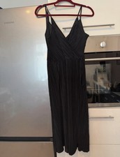 H&M Plissee Maxikleid Schwarz XS