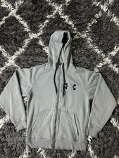 Under Armour Storm Hoodie Mens Small Gray Full Zip Charged Cotton ColdGear Loose