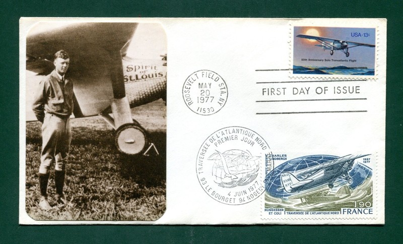 Sc. 1710 Lindbergh Joint Issue FDC - Sarzin
