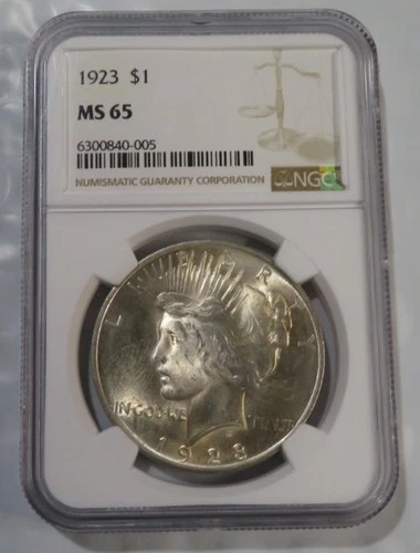 1923 - Peace Dollar - NGC MS65