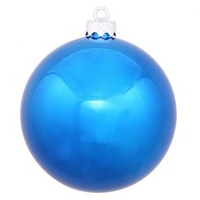 Shiny Blue Shatterproof Christmas Ball Ornament 2.75" 70mm 