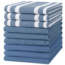 Premium Kitchen Towels(18”x 28”, 9 Pack), Large Cotton 380 GSM Kitchen Hand T...