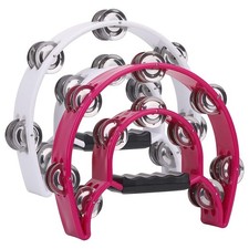 2Pack 10Inch Row Tambourine for Adult, Half Musical Tambourine 20 Metal8851