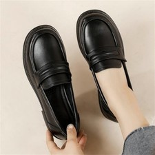 Women's Round Toe Penny Loafers Slip On Low Heel Casual Office Work Dress Shoes