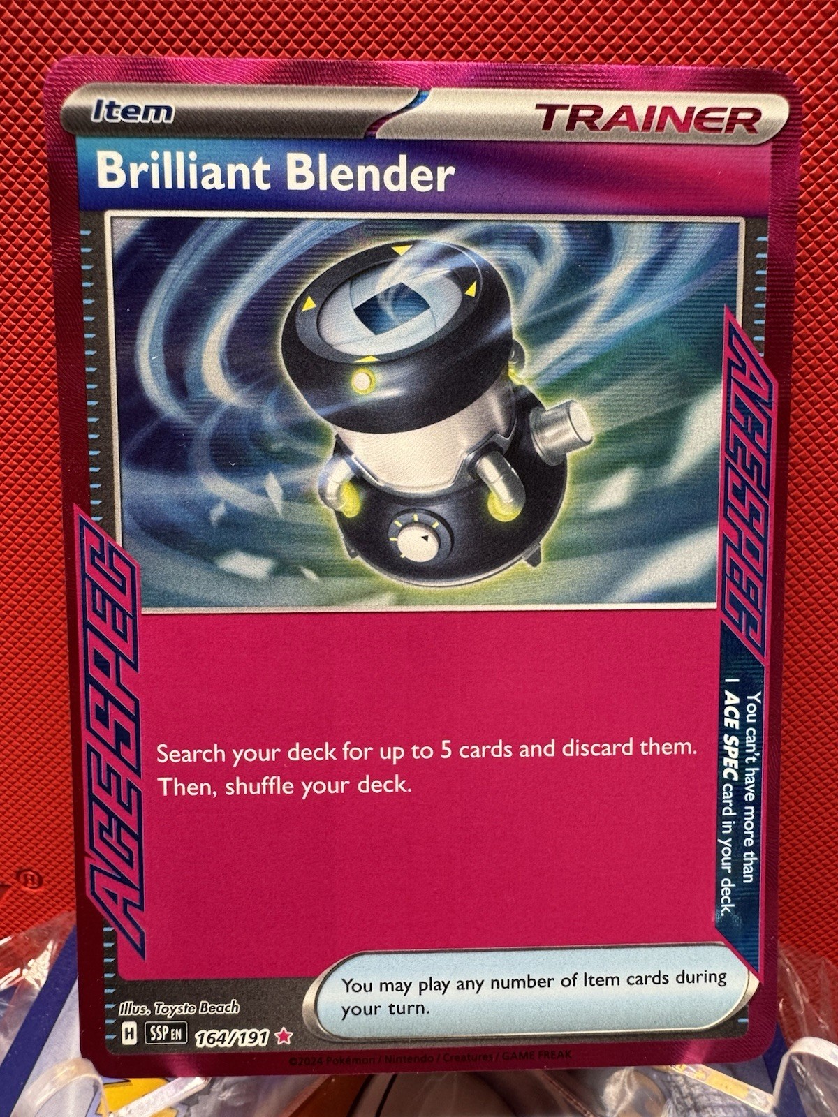 Pokémon Brilliant Blender 164/191 Sv08: Surging Sparks Holo Ace Spec NM #987
