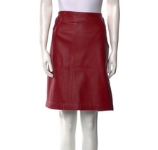 Ralph Lauren Red Leather Skirt, Size XL, Perfect Holiday Skirt