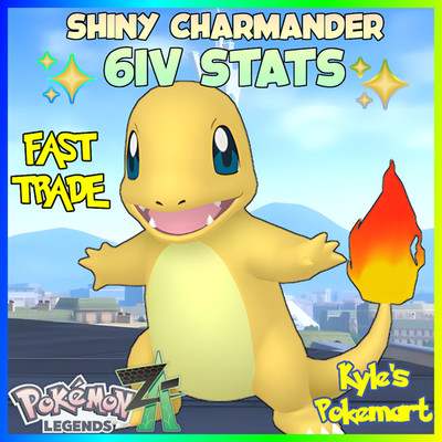 Shiny Charmander 6IV + EVs Pokemon Legends ZA FAST TRADE Battle Ready ...
