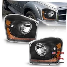 Headlights for OE Replacement Clear Lens I Black housing I Amber Reflector