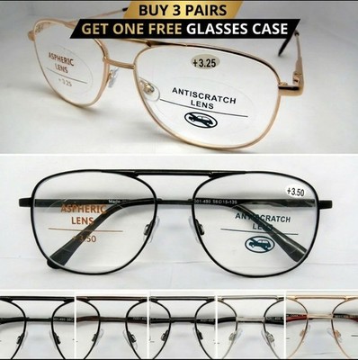 Hochwertige große Lesebrille Doppelsteg Federscharnier klassischer Stil L490