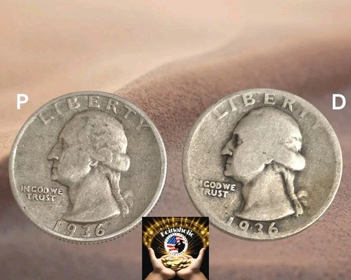 1936 PD Washington Silver Quarters Fine Condition Tough Early Date Fast 🚢
