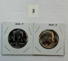 2019 P & D UNC Clad Kennedy Half Dollar Set in CB Flips -Free Shipping - D2