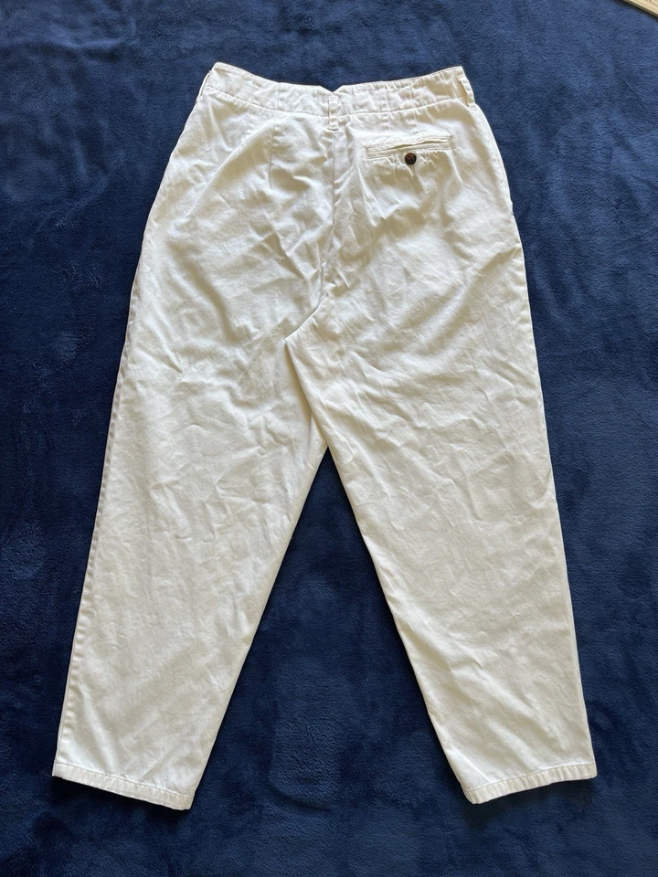 Pantalones chinos limitados vintage de algodón cintura alta P12 hechos en Hong Kong 100 % algodón Foto 4 de 4