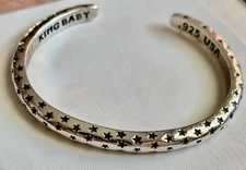 King Baby Silver 925 Classic Stars Cuff Bracelet New Never Worn Made In USA