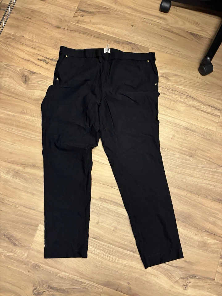 Pantalones de vestir Anne Klein negros cintura elástica para dama - talla XL Foto 2 de 4