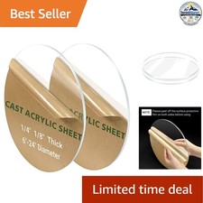 Round Acrylic Sheet 8 Inch Diameter Clear Plexiglass Cake Disk 2 Pieces