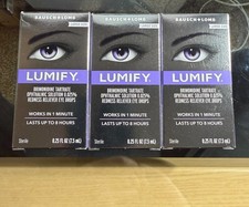 EXP 07/2027 3 Box Lot LARGE LUMIFY 0.25 oz 7.5mL Redness Reliever Eye Drops