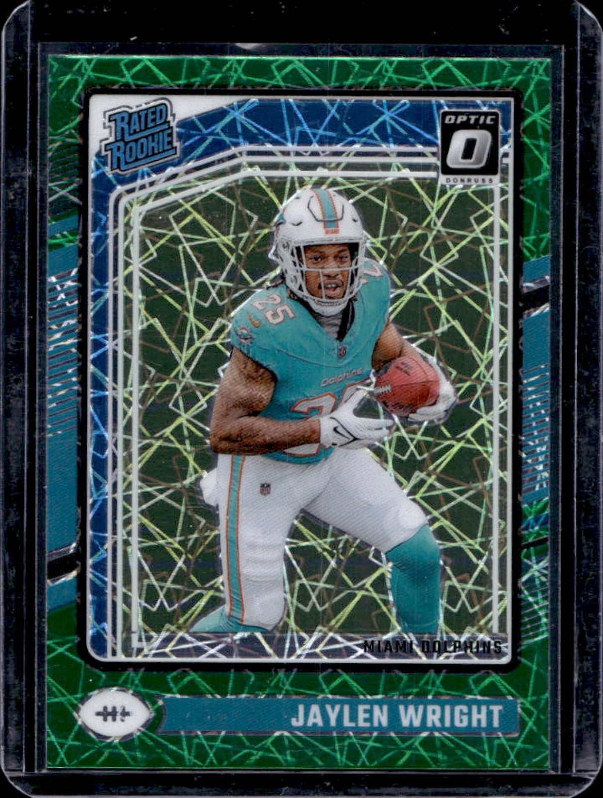 2024 Donruss Optic Jaylen Wright Green Velocity Rated Rookie #249 Dolphins