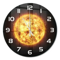 Runde Glas-Wanduhr Aus GehäRtetem Glas Runde Wanduhr Sonnig WeißE Zeiger Fi60 Cm