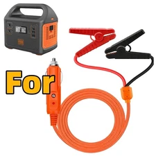 12V Car Cigarette Lighter to Alligator Clips Connector for Jackery Power Station