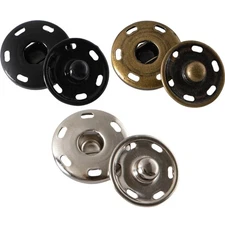 60 Sets Sew-on Snap Buttons, 3/4 19mm Snaps for Fabric,Metal Fastener Press f...