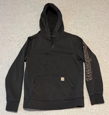 Carhartt Uni-Sex Kids Medium 8-10 Rain Defender Relaxed Fit Black Pocket Hoodie