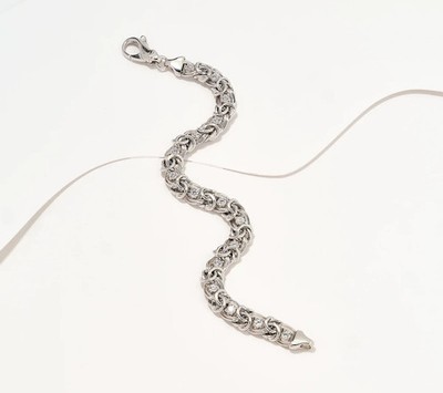 David Markstein Sterlingsilber CZ akzentuiertes Armband Durchschnitt