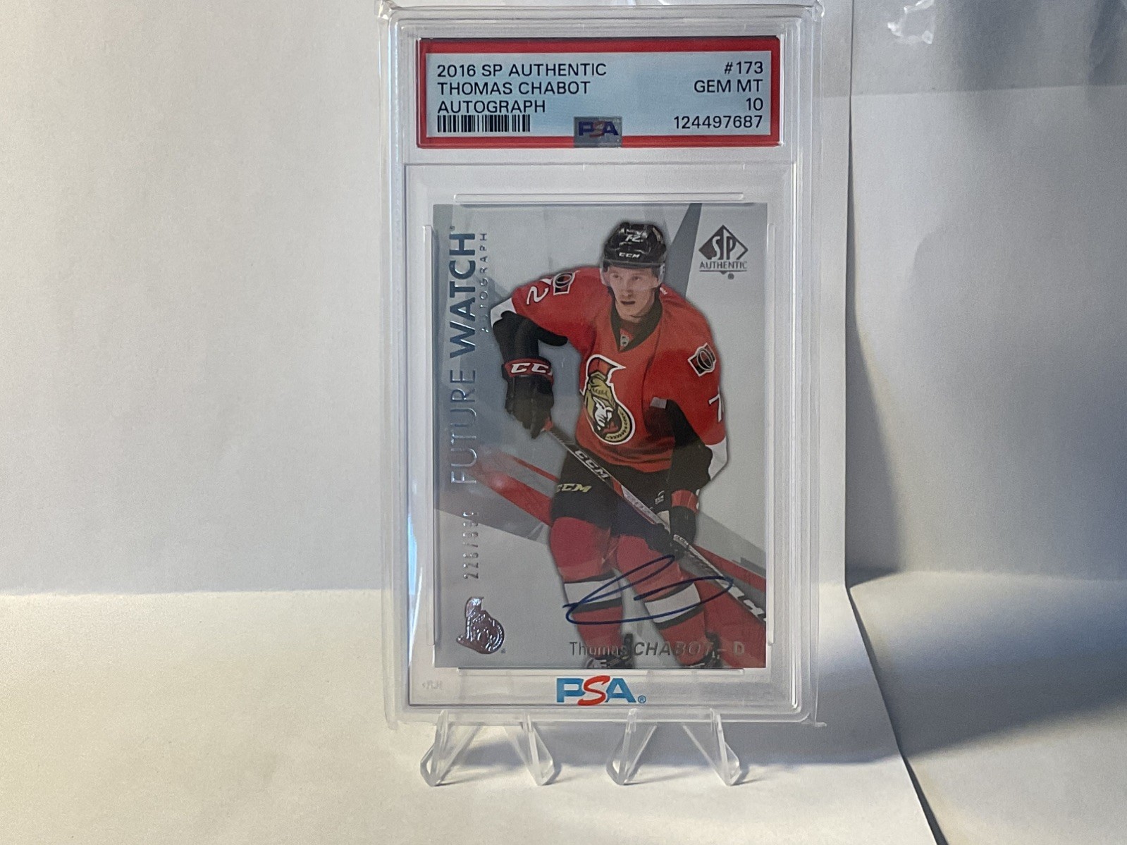 2016-17 SP Authentic Future Watch Auto Thomas Chabot PSA 10 /999 #173 Ottawa