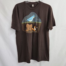 Shirt Woot Bird Trap Brown Shirt Funny Humor Tshirt Men's Size Large