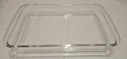 Vintage PYREX 232 Clear Borosilicate Glass Utility Dish 2 Qt Full Length Handles