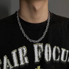 Titanium Steel Twist Link Chain Necklace for Men Women,Punk Hip Hop Necklace