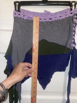 Pixie Skirt Tribal Festival Ultra Soft Layered Cotton With Braided Waist & Side