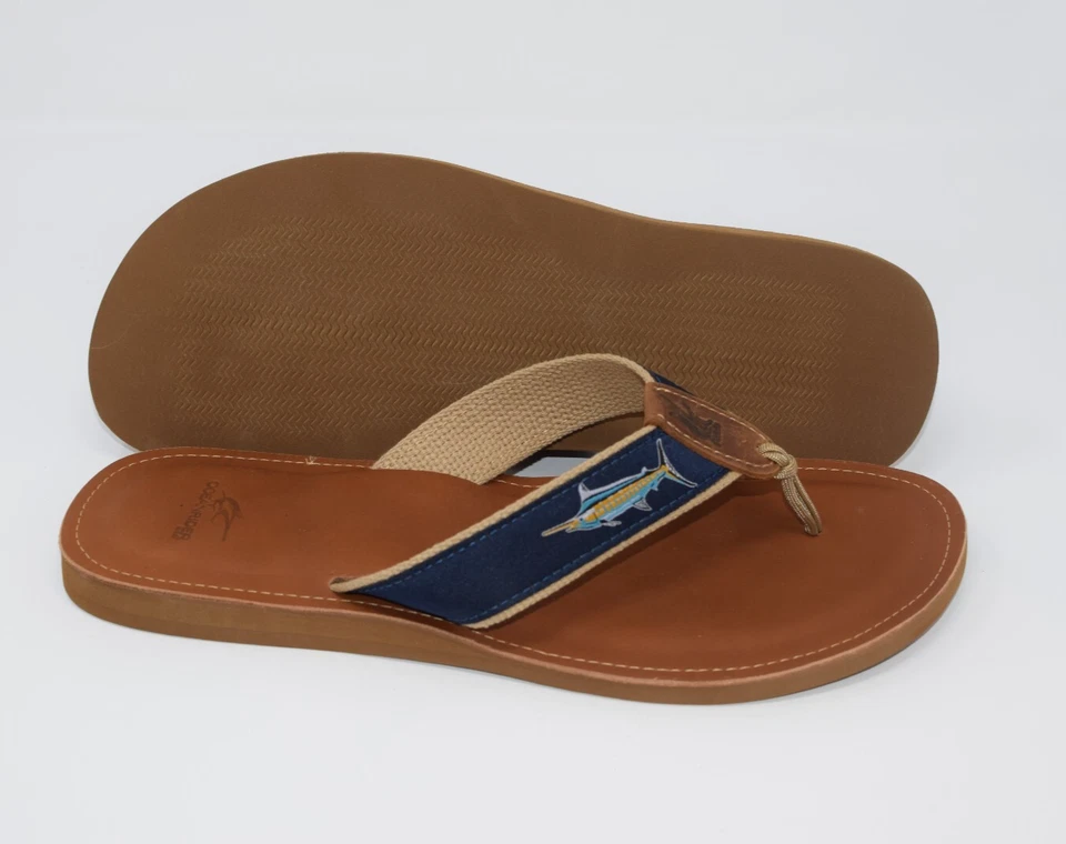 Chanclas OCEAN RIDER Hombre Original Clásicas CUERO Marlin NUEVAS Hechas en EE. UU. Foto 4 de 4