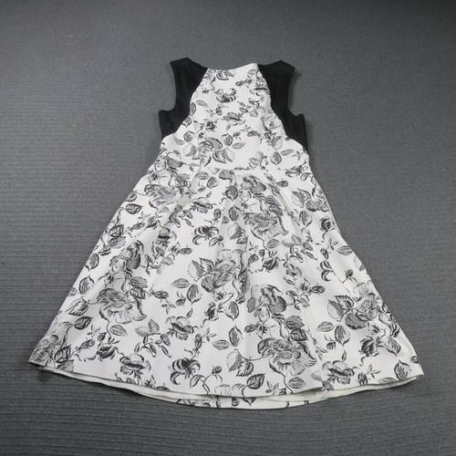 Cue Womens A-Line Dress 12 or Medium White Floral Sleeveless Summer Crew Neck - Picture 8 of 9