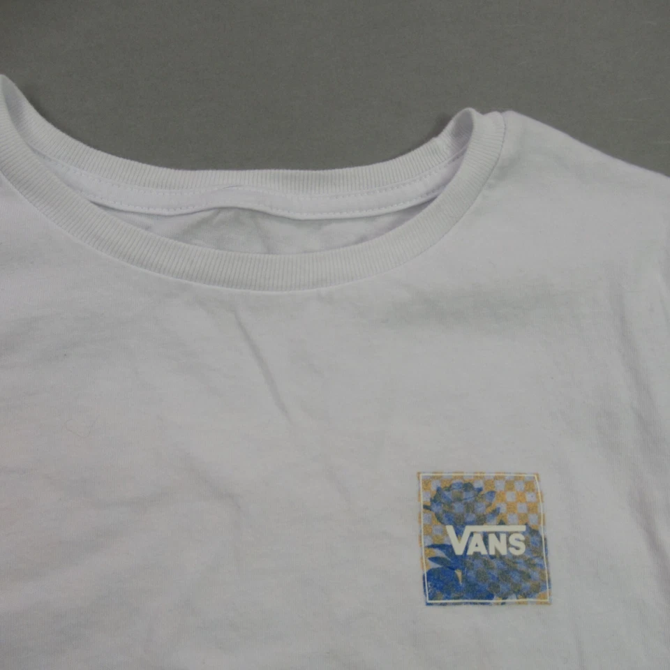 Camisa Vans Niños Pequeña Manga Corta Informal Cuello Redondo Ligera Exterior Blanca Foto 3 de 4