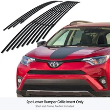 For 2016-2018 Toyota RAV4 Bumper Stainless Steel Black Billet Grille Insert