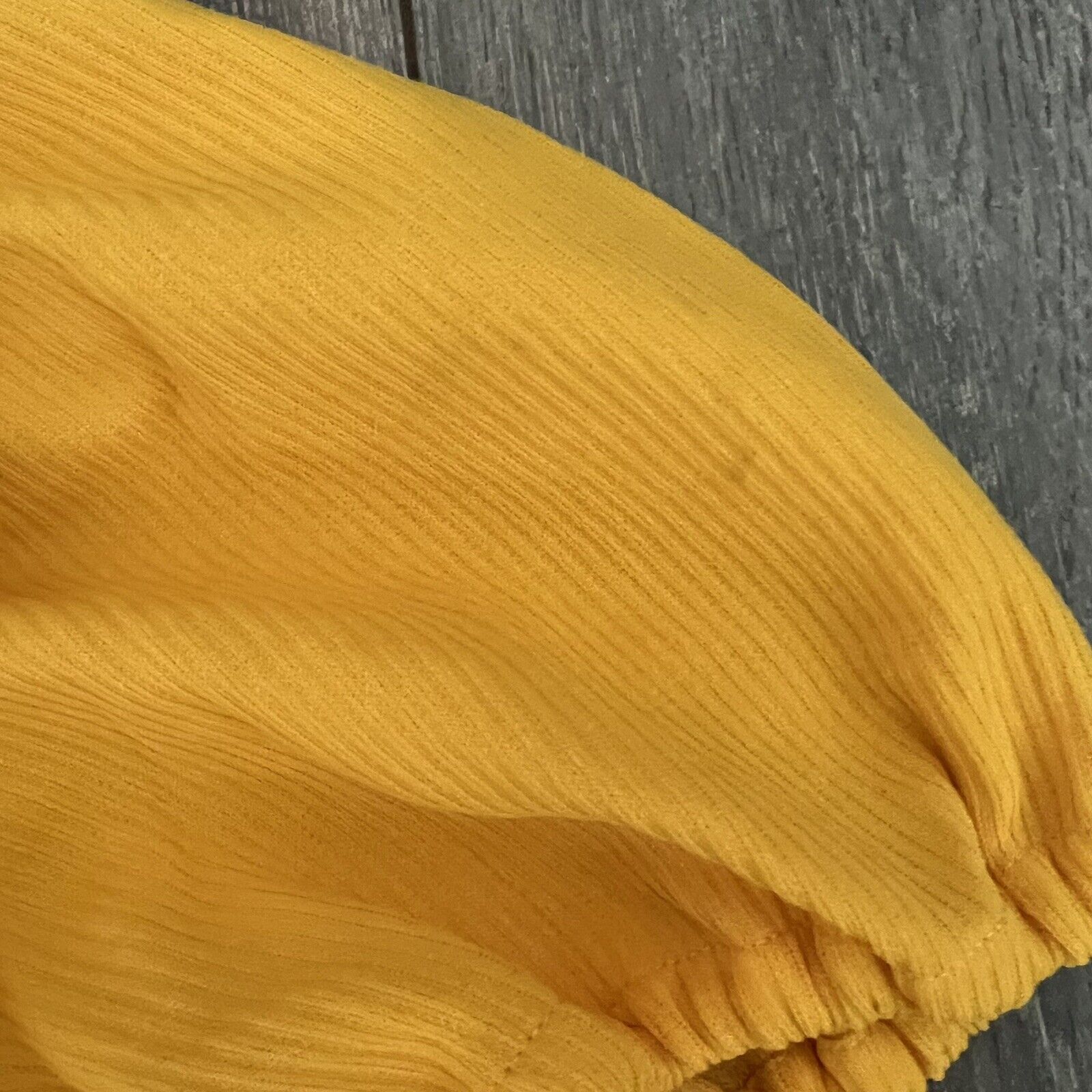 Vintage Handmade Bright Yellow Puff Sleeve Collar… - image 4