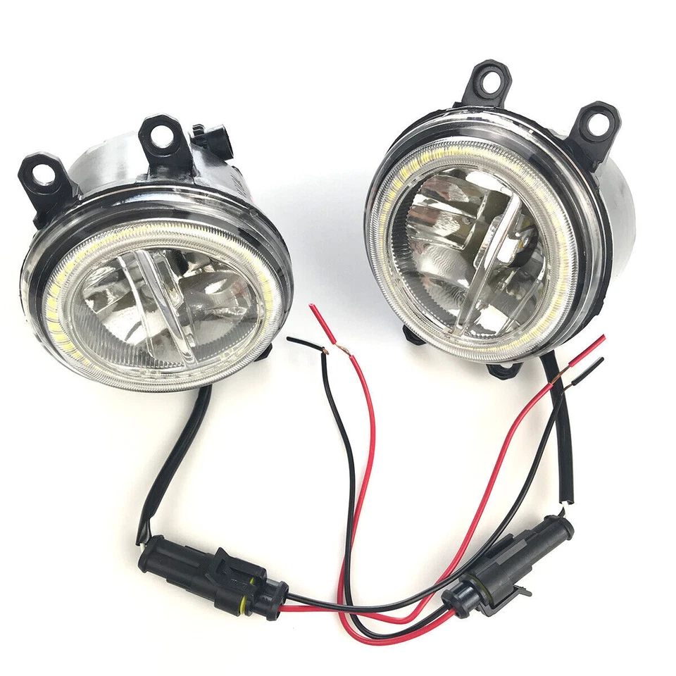 LED Fog Light Kit Angel Eye Rings DRL Daytime Running Lamp Fit For Toyota Yaris - image 2 of 4