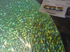 Dichroic Glass:CBS 96 COE Cyan/Copper on Granite Ripple Textured Clear - 3"Sq