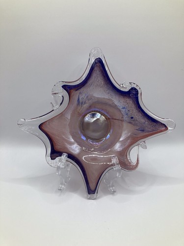 Lavorazione Arte Murano Artglass Dish 8”x8” Purple - Picture 4 of 4