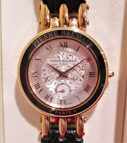 1990er Original Pierre BALMAIN "Les Arabesques" schwarzes Modell Armbanduhr - N.O.S. - Bild 5 von 8