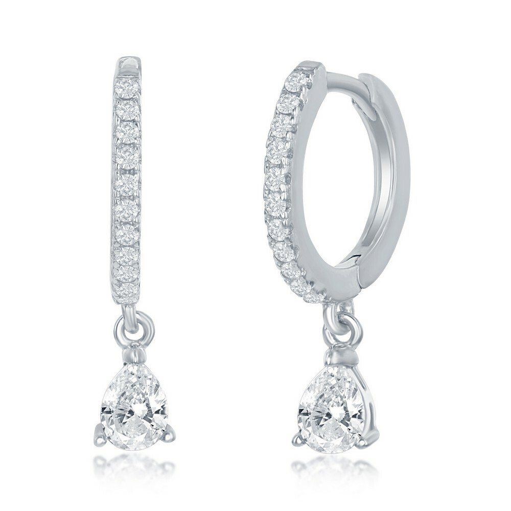 SLUYNZ 925 Sterling Silber Creolen – Tränenförmig Mit CZ, Hypoallergen, In Geschenkbox