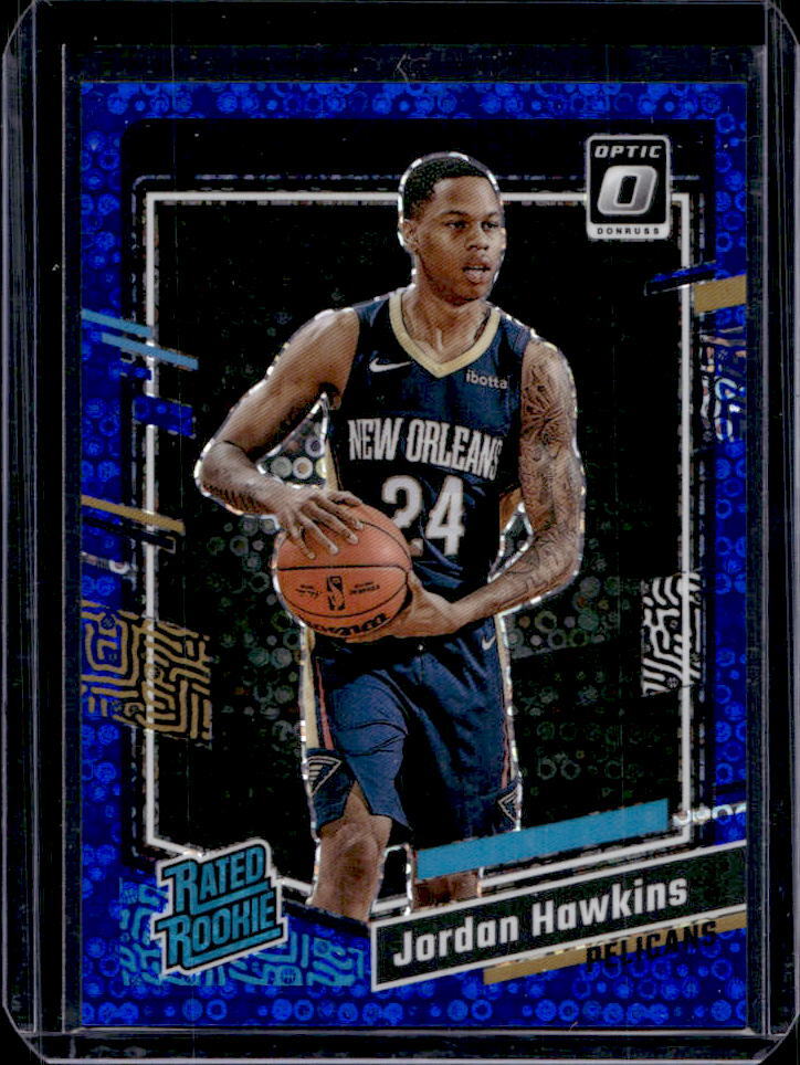2023-24 Donruss Optic Jordan Hawkins Fast Break Blue RC Rated Rookie #5/49 #238