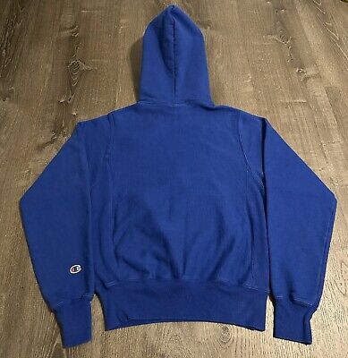 Vintage 90s Champion Reverse Weave Blank Hoodie—Blue XS X Vintage 90s Champion Reverse Weave Blank Hoodie—Blue XS X
